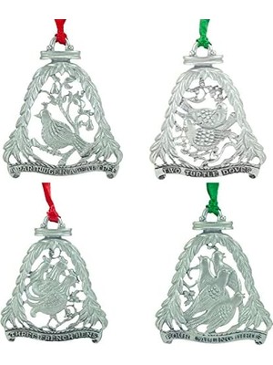 Defne Store 12 Günlük Süs Seti, 12'li Metal Süs Seti, 7,7 Cm, Abbey & Ca