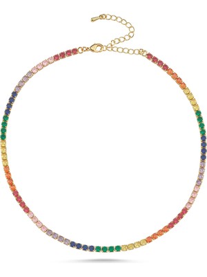 Merano Design 3mm Gold Renkli Choker