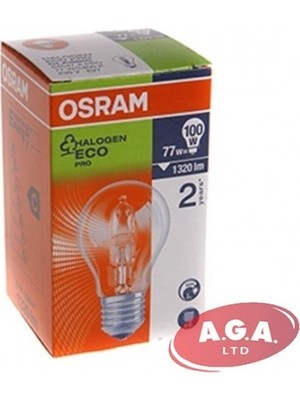 Osram Classic Halogen 64547 A Eco E27 77W(100W) Light Bulb 2800K