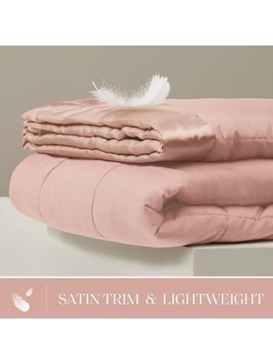 Defne Store Hafif Mikrofiber Battaniye, Lüks Dikiş, Saten Bağlama, Vurgulu, 3m Scotchguard Kılıf, Kir Tutmaz, Hipoalerjenik, Tüm Mevsimler Için, Standart Beden, Tam/kraliçe Windom Blush