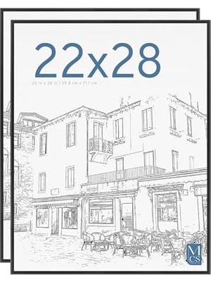 Defne Store Mcs Orijinal Poster Çerçevesi, 50 x 60 Cm, Siyah, 2'li Set