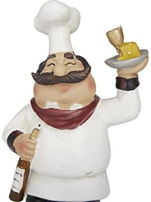 Defne Store Deco 79 Polystone Şef Heykeli (3chef Seti) 5", 4", 6" H, Beyaz