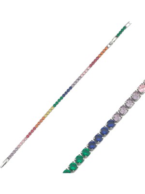 Merano Design 3mm Renkli Su Yolu Bileklik Kadın İçin Şık Tasarım ve Kaliteli Malzeme