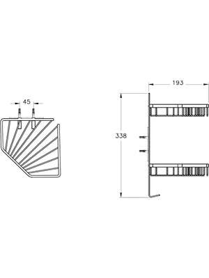 Defne Store Base 300 A44158 Malzemelik, Ikili, Krom