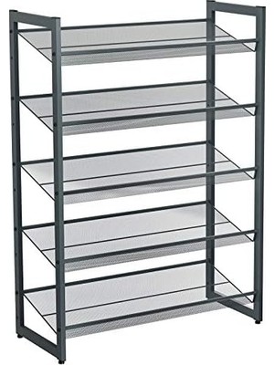 Defne Store 5 Katlı Ayakkabı Rafı, Genişleyen Metal Ayakkabı Rafı Ayarlanabilir Ayakkabı Rafı 15-20 Çift Ayakkabı, Kısa Bot, Topuklular Için Uygun, 74X104X307CM Koyu Gri LMR005GB
