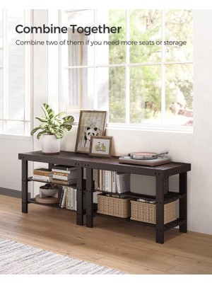 Defne Store Ayakkabı Rafı Tezgahı, 3 Katmanlı Bambu Ayakkabı Depolama Düzenleyici, Giriş Tezgahı, 250 Lbs'ye Kadar Tutar, 25 x 27,6 x 40,8 Cm, Giriş Yolu Banyo Yatak Odası Için, Kahverengi ULBS04Z