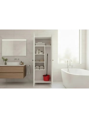 Vivense Lavo Iki Kapaklı Temizlik Dolabı, 54X160X33