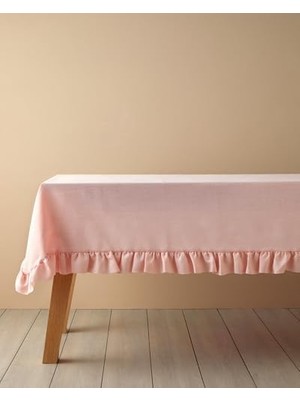Defne Store Flor Polyester Masa Örtüsü Pembe
