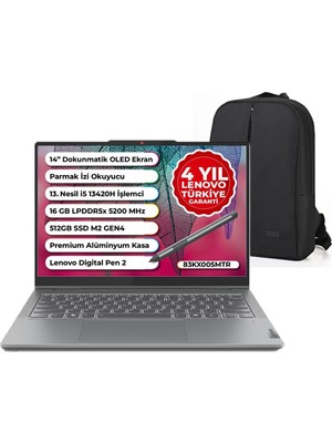 Lenovo Ideapad 5 Slim 2 In 1 Intel Core I5-13420H 16GB 512GB SSD Windows 11 Pro 14" Wuxga OLED 83KX005MTR Taşınabilir Bilgisayar Snertech Çanta