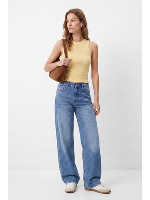 Rays Açık Mavi Yüksek Bel Düz Paça Jean 5043