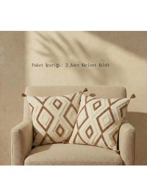 Shopyteks Bohem Punch Nakışlı Kırlent Kılıfı Seti (Iç Dolgusuz)