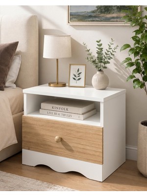 Noiss Home Decor Berla Modern Çekmeceli Başucu Komodin
