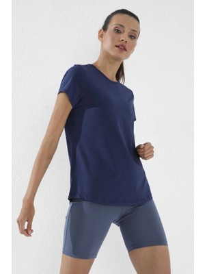 Tommy Life Standart Kalıp O Yaka Basic Kısa Kol Kadın T-Shirt Indigo 97144
