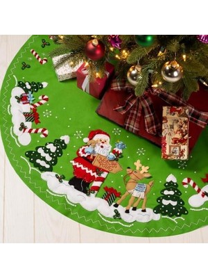 Defne Store Folkart, Bu Şekilde Kuzey Kutbu, Bucilla Keçe Aplike 43" Ağaç Etek Kiti, Kendin Yap Sanatları ve El Sanatları Için Mükemmel, 89744E