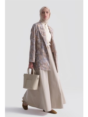 Armine Desenli Blazer Ceket Bej