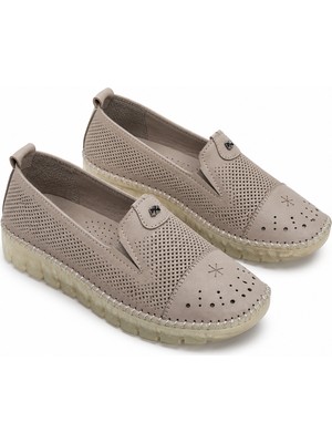 Patron Shoes Hakiki Deri Ortopedik Taban Günlük Kadın Ayakkabı Rahat Kaymaz Tabanlı Casual Ayakkabı