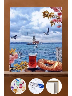 Empressco Kendinyaphobi Üsküdar Da Çay Simit Sayılarla Boyama Seti Çerçeveli Kasnaklı (Ky 141) - Fiyatı, Yorumları