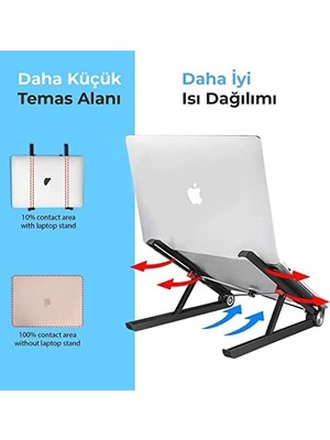Defne Store Bix X1 Laptop Sehpası, Katlanabilir, Tablet Sehpası, Alüminyum Alaşım, Online Sınıf Çalışması, Duruşu Iyileştirme, Isı Dağılımı, iPad ve 10-15,6 Inç Olan Tüm Cihazlar ile Uyumlu. Siyah