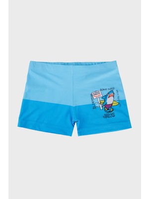 Slipstop Blujaw Desenli Lastikli Bel Boxer Mayo Short Erkek Çocuk Mayo Short SR2632100001