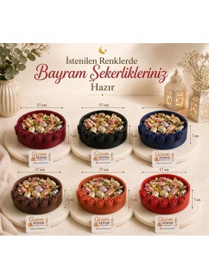 Gizem Design Products Gül Detaylı Kase - Şekerlik - Çikolatalık Bordo