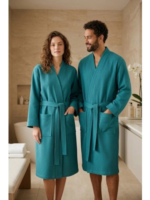 Coton Delux Unisex %100 Pamuk Pike Bornoz | Spa ve Banyo Bornozu | Hafif & Yüksek Emicilik