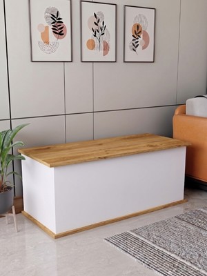 Freehome Premium Mdf Ürün Sandık Dekoratif Ahşap Lüks Sandık Çeyiz Sandığı Salon Antre Mobilyası Organizer Saklama Kutusu