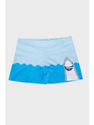 Slipstop Finzy Desenli Lastikli Bel Boxer Mayo Short Erkek Çocuk Mayo Short SR2636000003