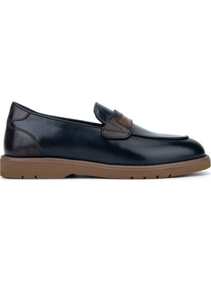 Tamer Tanca Erkek Hakiki Deri Lacivert Loafer Ayakkabı 1171 295-01 Erk Ayk Y26 Lacı/khv/taba Dr