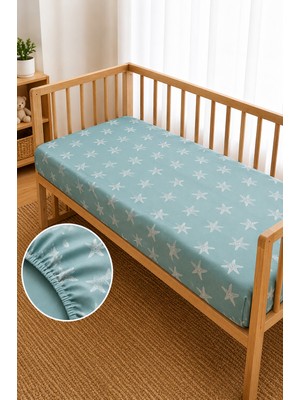Tois Deniz Yıldızı Desenli Lastikli Bebek Çarşafı %100 Pamuklu Beşik ve Bebek Yatağı Çarşafı 60X120, 70X110, 70X130, 70X140 Uyumlu