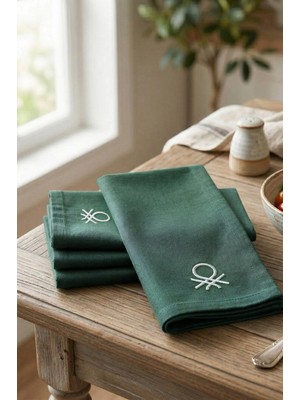 United Colors Of Benetton BE-28462-GR  100% Pamuk 40*40 cm Düz Peçete 4lü Yeşil