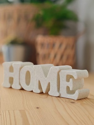 Dekoratif Home Yazılı Obje - Iskandinav Tarzı Modern Ev Aksesuarı