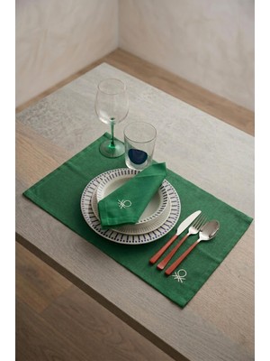 United Colors Of Benetton BE-28461-GR   Yeşil Amerikan Servis Düz 4 Lü 33,50 cm