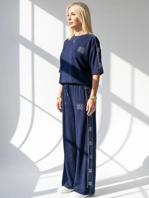 Kokoşum Butik 7647 M Taşlı Eşofman Takımı Lacivert