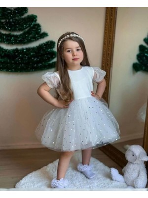 Butik Kız Çocuk Tütü Detalı Pamuklu Özel Gün Elbisesi