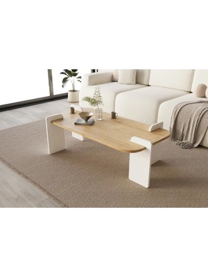 Vivense Leapiri Orta Sehpa Modern Beyaz Natural