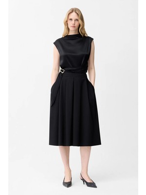 adL  Pileli Midi Etek Siyah 12742610009