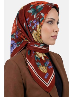 Hadiora Kadın Kırmızı Çiçek Desenli Dikişli Yazma