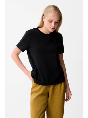 Love My Body  Basic T-Shirt Siyah 175L9681001