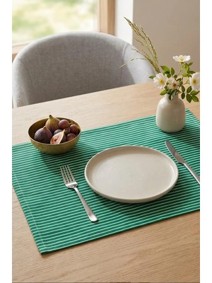 United Colors Of Benetton BE-28460-GR   Yeşil Amerikan Servis Çizgili 4 Lü 33,50 cm