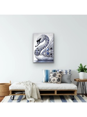 Hobibahçem Elmaslı Kuğu Kanvas Tablo 70X100CM