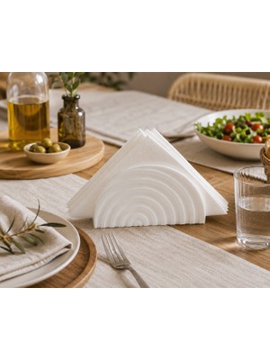 Major Hobi Modern Peçetelik 3D Baskı Dekoratif Masaüstü Peçete Standı - Beyaz