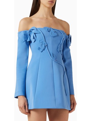 Acler Newmoat Nakışlı Off-Shoulder Kadın Mini Elbise