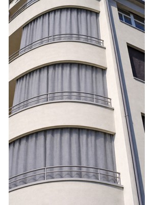 Empressco Su Geçirmez Rüzgâr Dayanımlı Balkon Perdesi, Antrasit, Pilesiz