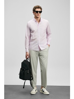 Lufian Erkek Fenrıc Smart Slim Fit Chino Pantolon 111190362 Taş