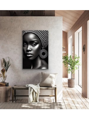 Hobibahçem Afrikalı Siyahi Kadın Kanvas Tablo 70X100