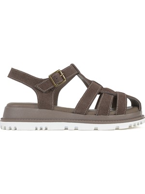 Ziya, Kadın Hakiki Deri Sandalet 1611061ZM20 Vizon