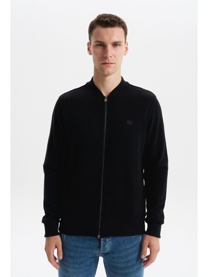 Ar-ma Erkek Tam Fermuar Sweatshirt Baskisiz Basic Fleto Cepli Dik Yaka Slim Fit Karbon Firçali Selanik K30324698302