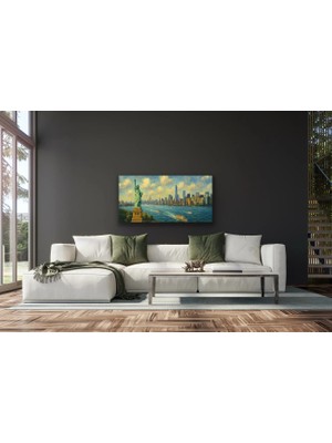 Hobibahçem Özgürlük Heykeli Kanvas Tablo 60X120CM