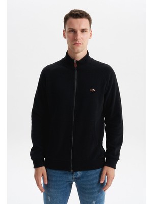Ar-ma Erkek Tam Fermuar Sweatshirt Baskisiz Basic Kanguru Cepli Dik Yaka Regular Fit Karbon Firçali Selanik K30324698202
