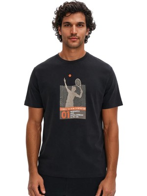 Ar-ma Erkek Bisiklet Yaka Tişört Resim Baskili Regular Fit Süprem Y31344448402